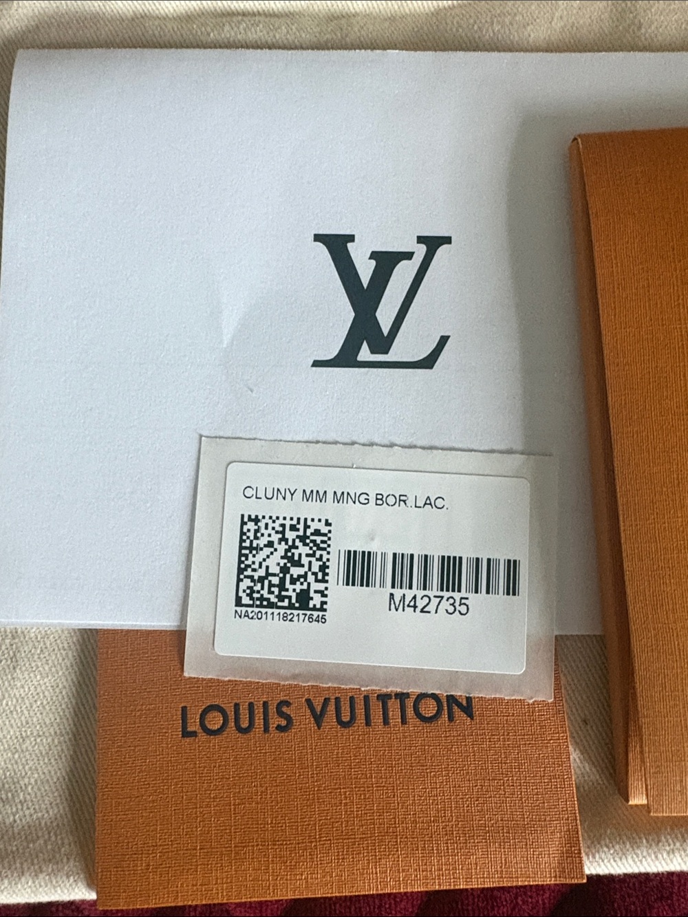 Louis Vuitton Cluny MM Monogram Canvas Messenger Bag with Blue Strap Accent - Picture 9 of 9